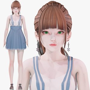 3D Casual Clothing 0014 - UE5 - Unity - Blender - Animated - Realistic Female Character model