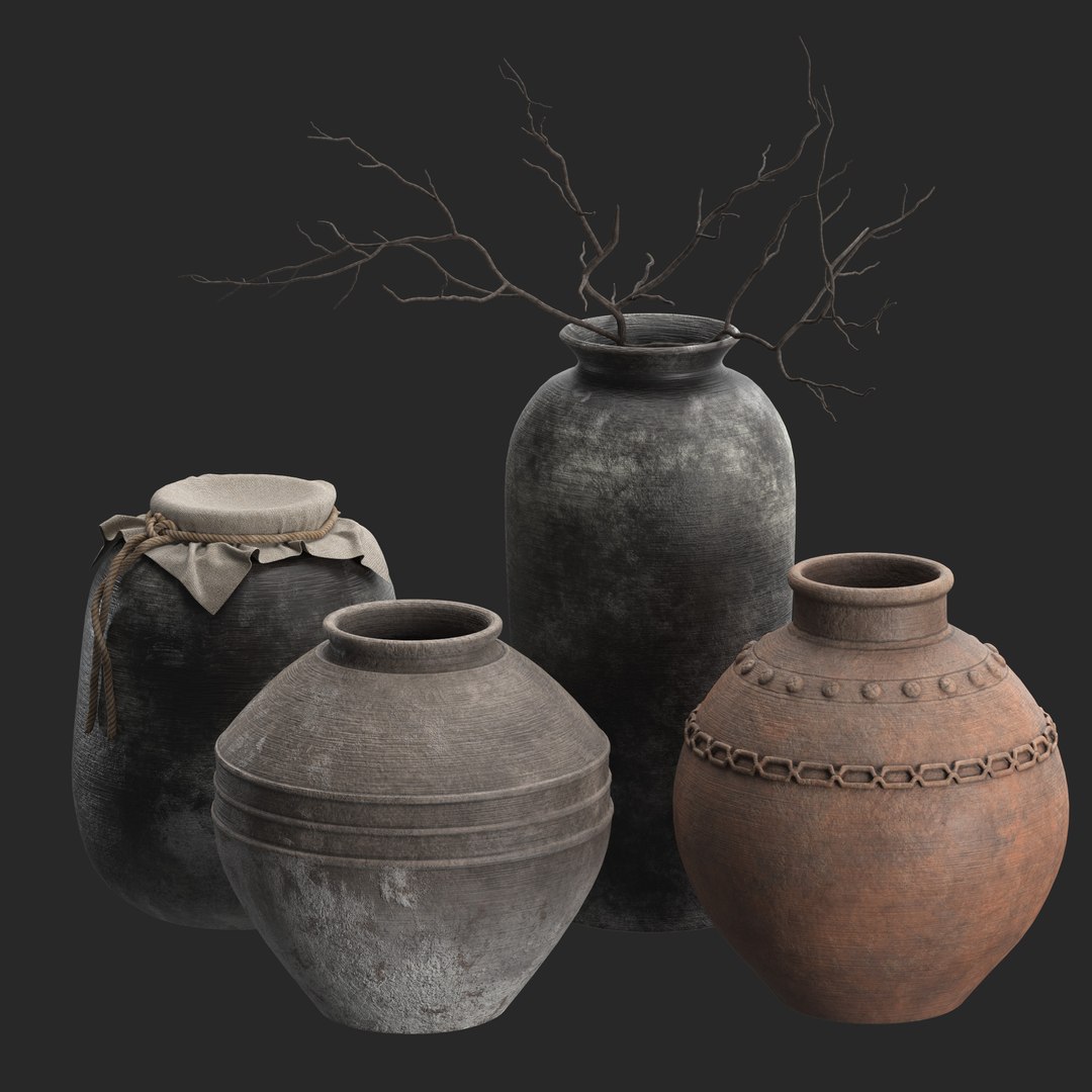 Artisan Rustic Vases set 3D model - TurboSquid 2096723