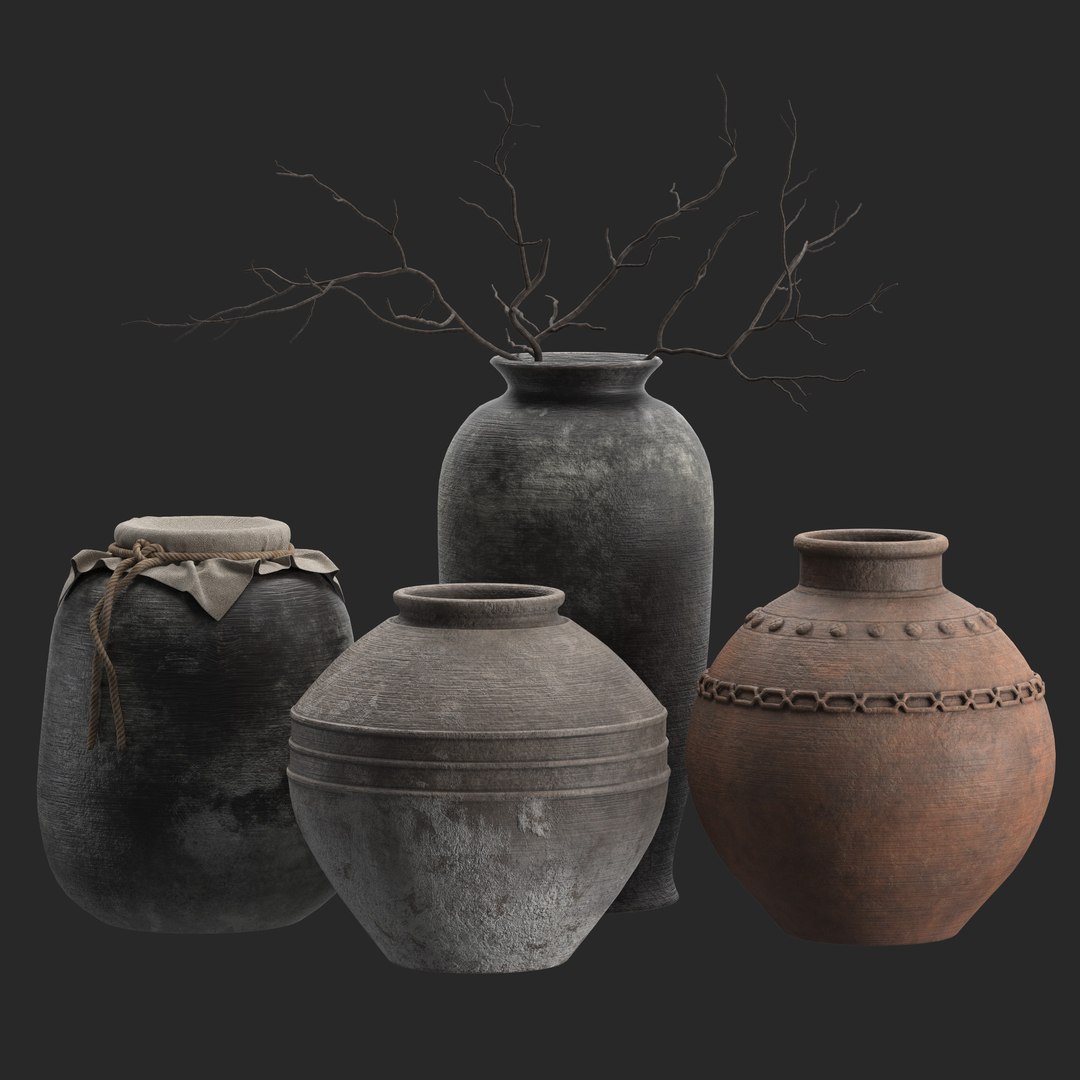 Artisan Rustic Vases set 3D model - TurboSquid 2096723