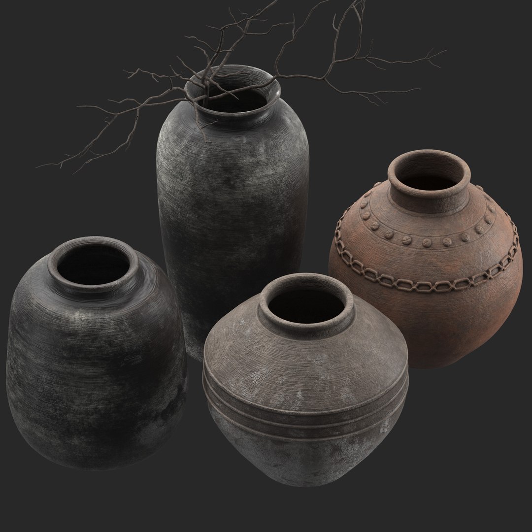 Artisan Rustic Vases set 3D model - TurboSquid 2096723