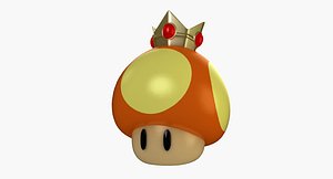 3d model super mario golden mushroom