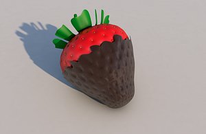 3D chocolate covered strawberry fruit