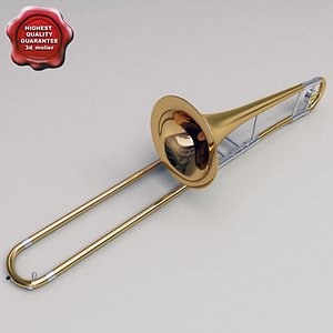 trombone details modelled 3d max