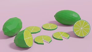 3D Low Poly Cartoon Lime model