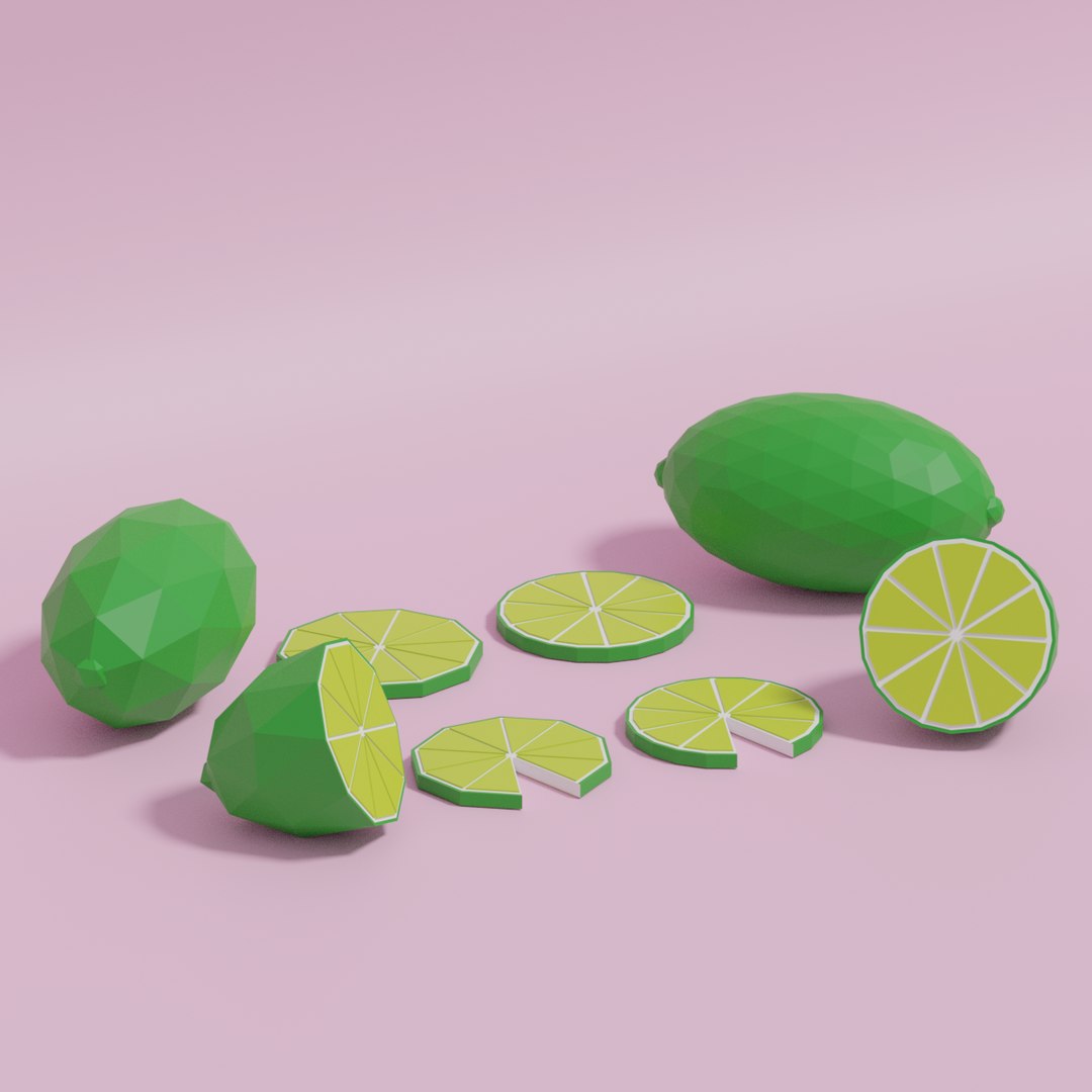 3D Low Poly Cartoon Lime model - TurboSquid 1868845