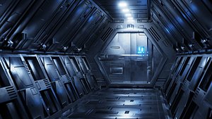 3D Sci-Fi Airlock Corridor model