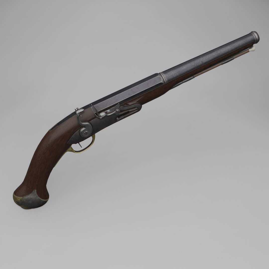 3D Flintlock Pistol PBR Model - TurboSquid 1915863