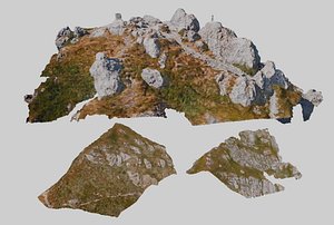 3D Rocky Hilltop Environment Photoscan
