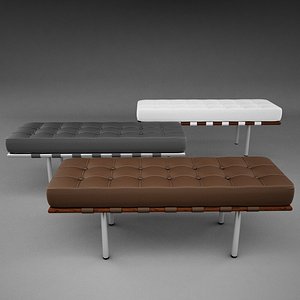 mies van barcelona bench 3d model