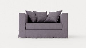 Le Grand Air Loveseat Cotton Grey 3D model