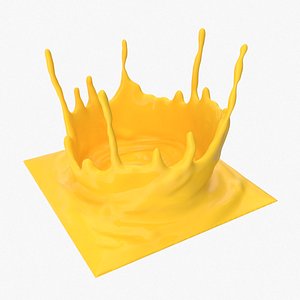 3D Yellow Splash Crown
