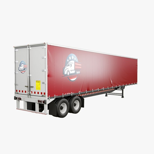 Curtain Semi-Trailer 3D