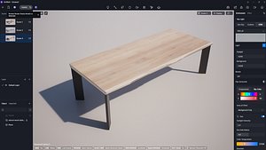 Rustic Live Edge Desk Table 2 Modern Organic Furniture 3D Model 3D model