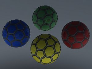 Coloured Plastic Football Ball 20 cm 3D model