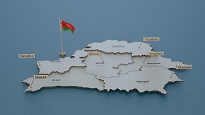 Belarus detailed Map with Animated Flag