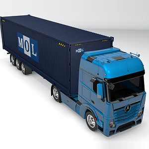 3D mercedes benz actros blue