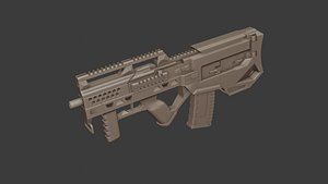 Futuristic Sci-Fi Bullpup Rifle 3D Model 3D model
