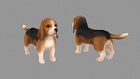 Cartoon pet puppy - Basset - baby dog