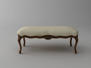 traditional style bench 3d 3ds