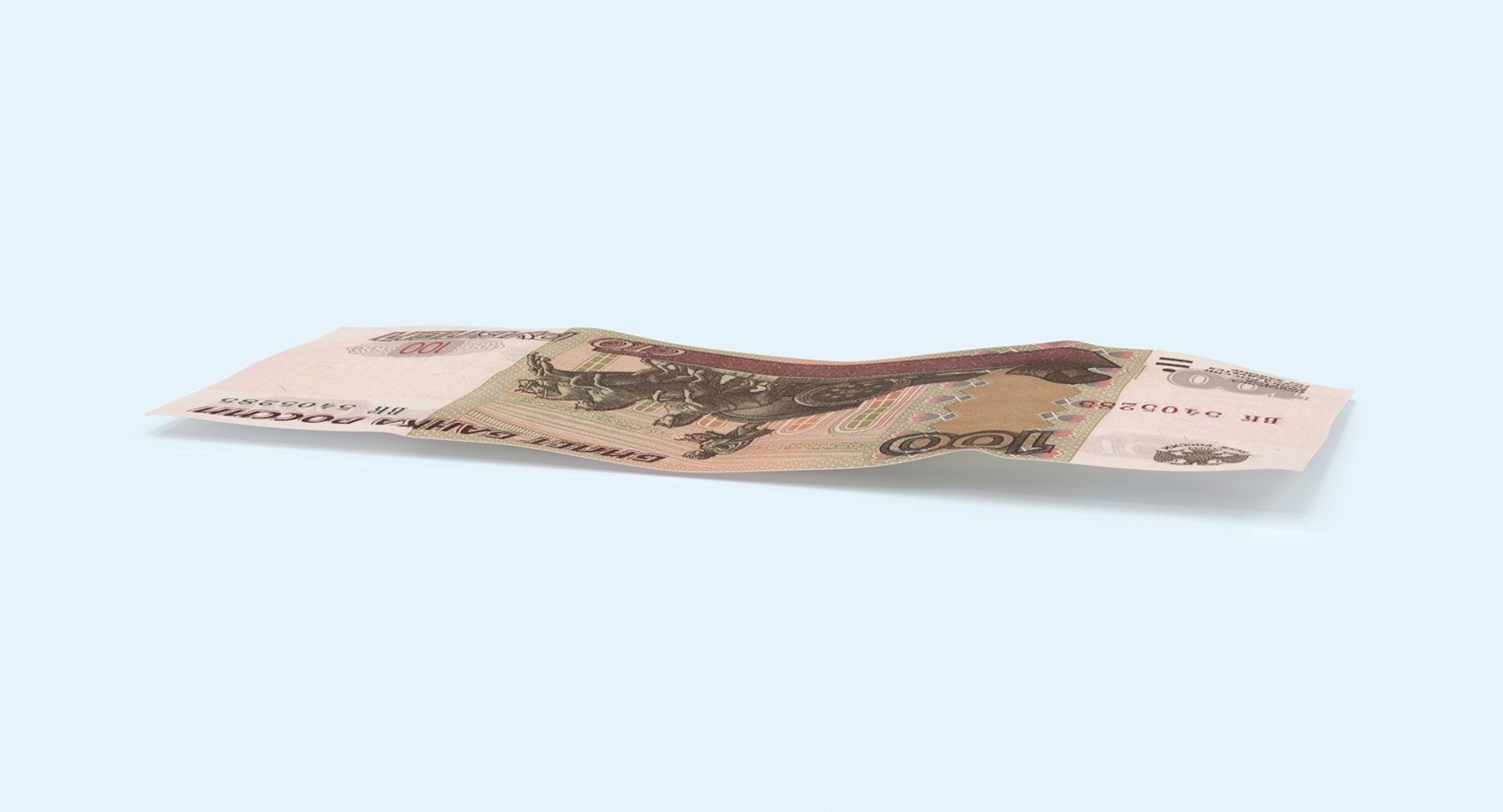 3d 100 Ruble Note Single
