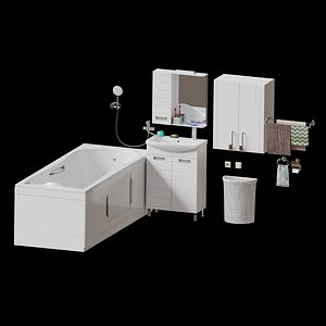 3D Bathroom furniture set model