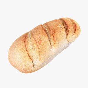 white loaf bread 3d model