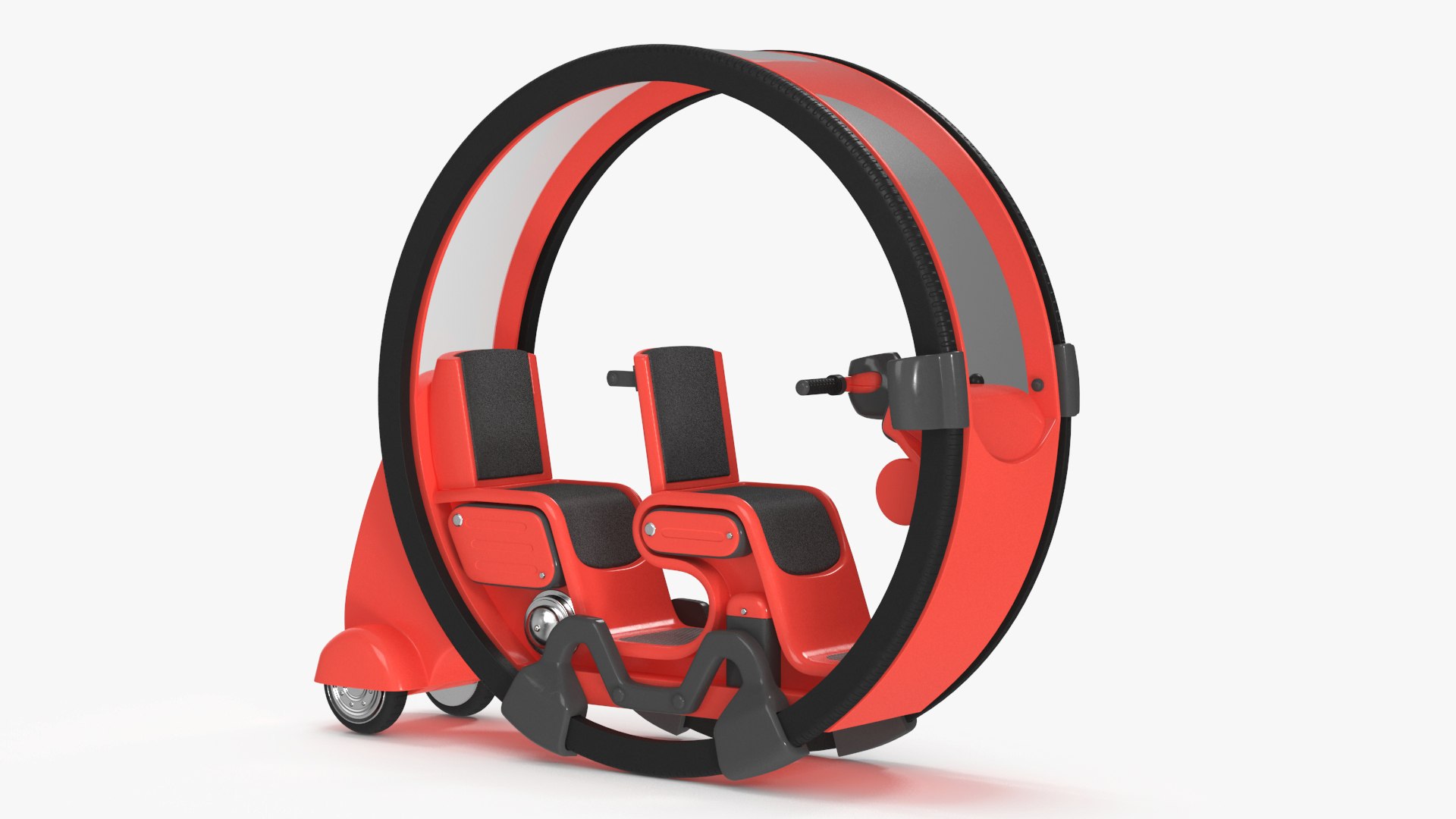 Futuristic Transport Car Tube Red 3D model preview