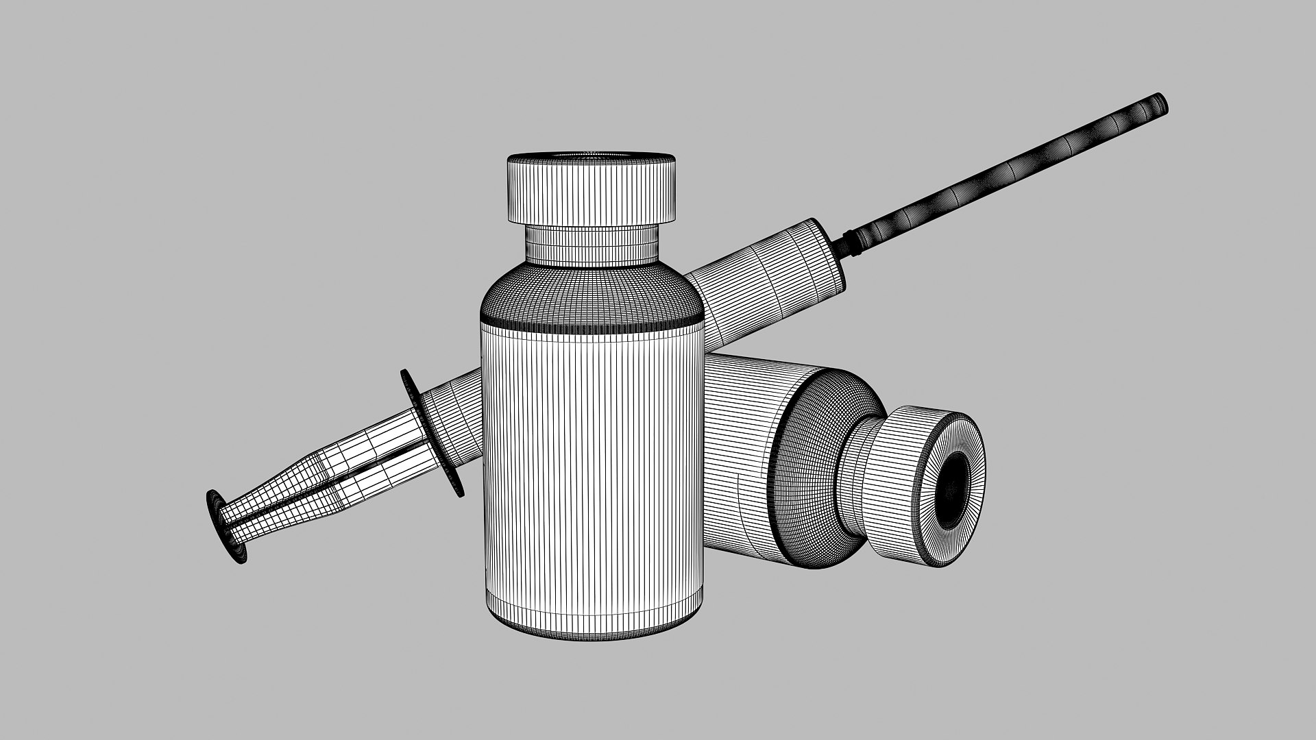 3D Vaccine With Syringe - TurboSquid 1840941