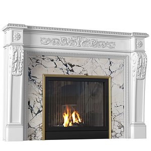Modern fireplace in classic style Art Deco