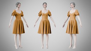 Dress 09 Orange 3D model