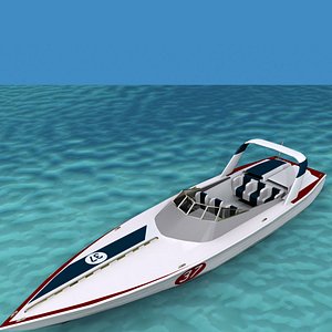 3D model Phazer 38 Cigarette Boat V06