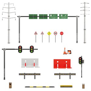 3D model City Roads Props Set 1