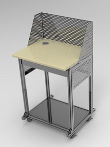 3D model aluminum computer desk