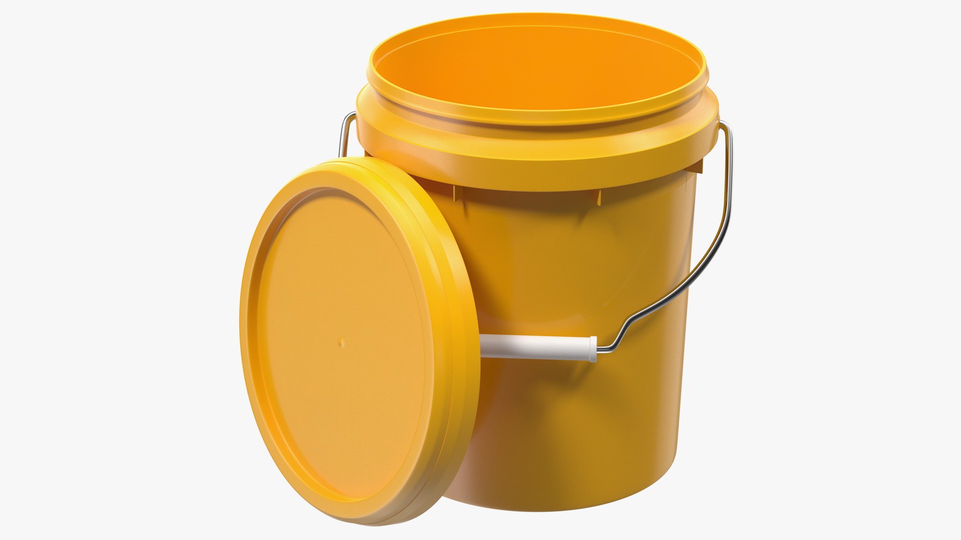 Plastic Bucket 5L with Lid and Handle 3D model preview