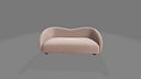 Modern Curved Boucle Sofa 3D Model Asset for Games Unity PBR