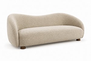 Modern Curved Boucle Sofa 3D Model Asset for Games Unity PBR 3D model