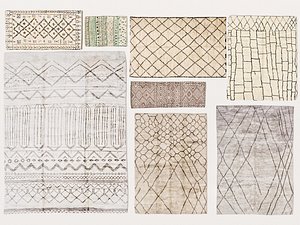 3D model old vintage carpets moroccan