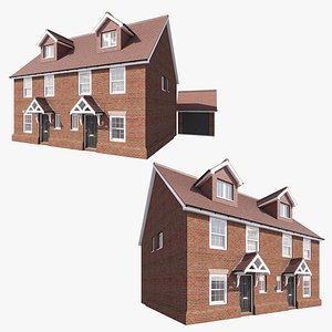 3D 2 brick semi detached new build homes