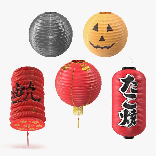 Decorative Paper Lanterns Collection 3 model