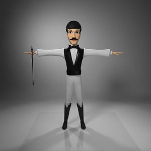 man character jockey 3d model
