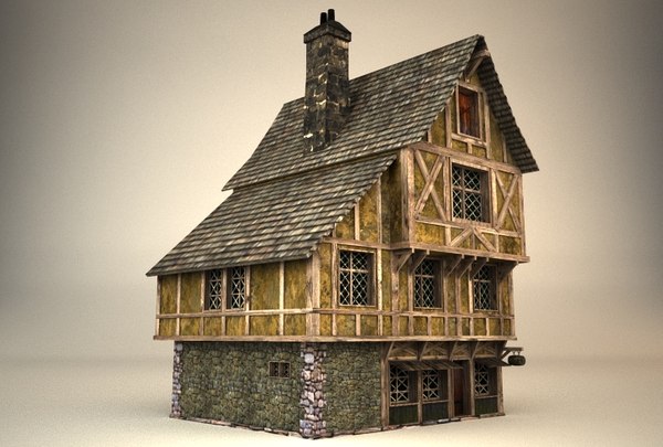 3d medieval house model