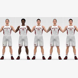 Basketball Players White Team Collection