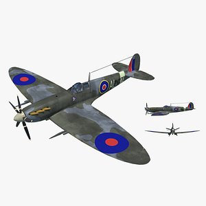 British WWII Spitfire Fighter Spitfire British Piston Fighter model