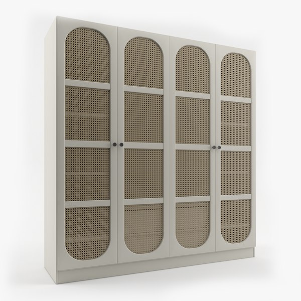 3D Closet With Rattan Doors - TurboSquid 1874197