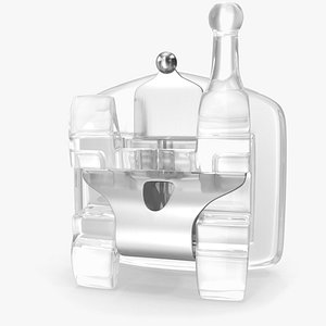 Ceramic Self Ligating Dental Braces Bracket V11 3D