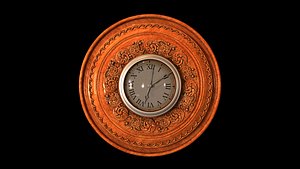 wooden decorative clock 3D