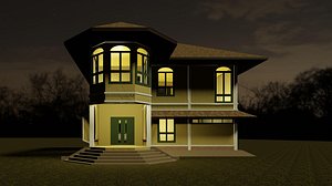Colonial style house 3D model