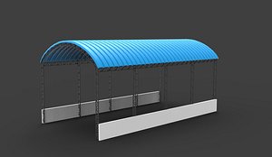 3D Industrial Shed 3D model