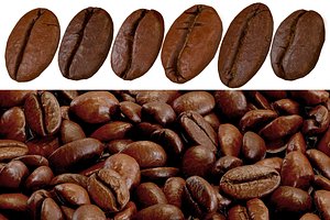 Coffee Beans Low-poly PBR 3D