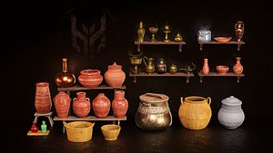 30 Ancient Set Dressing Props Collection model